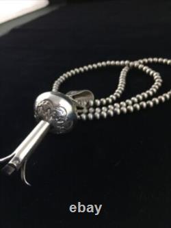 Native American Navajo Sterling Silver Necklace LG Naja Pendant 20 01673