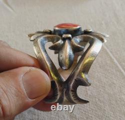Native American Navajo Sterling Silver Oyster Cuff Bracelet 925 turquoise