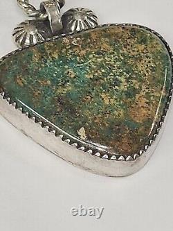 Native American Navajo Sterling Silver Pendant Natural Stones Marked FC STG