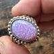 Native American Navajo Sterling Silver Pink Opal Ring T Yazzie Sz 8.5 Synthetic
