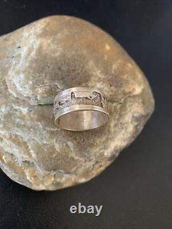 Native American Navajo Sterling Silver Pueblo Ring Size 10.5 11983
