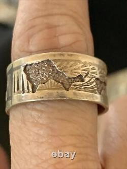Native American Navajo Sterling Silver Pueblo Ring Size 10.5 11983