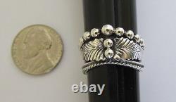 Native American Navajo Sterling Silver Ring Sizes 6.5, 7 & 8 By Tom Lewis