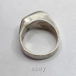 Native American Navajo Sterling Silver Shell UNIQUE Ring 8