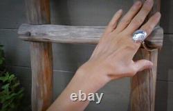 Native American Navajo Sterling Silver Textured Dome Ring Signed Size 7.5