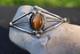 Native American Navajo Sterling Silver Tigers Eye Cuff Bracelet Marie B