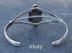 Native American Navajo Sterling Silver Tigers Eye Cuff Bracelet Marie B