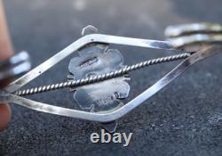 Native American Navajo Sterling Silver Tigers Eye Cuff Bracelet Marie B