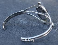 Native American Navajo Sterling Silver Tigers Eye Cuff Bracelet Marie B