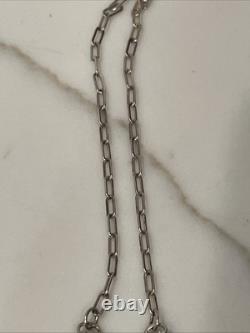 Native American Navajo Sterling Silver Turquoise Bear Paw Necklace 18