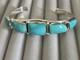 Native American Navajo Sterling Silver Turquoise Cuff Bracelet By Calvin Belin