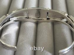 Native American Navajo Sterling Silver Turquoise Cuff Bracelet By Calvin Belin
