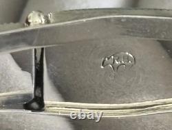 Native American Navajo Sterling Silver Turquoise Cuff Bracelet By Calvin Belin