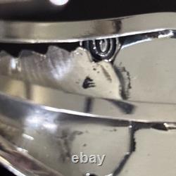 Native American Navajo Sterling, Silver Turquoise Cuff Bracelet Leaf