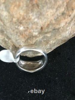 Native American Navajo Sterling Silver Turquoise Inlay Ring Size 1301