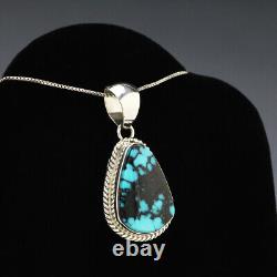 Native American Navajo Sterling Silver & Turquoise Pendant By Steve Francisco