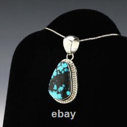 Native American Navajo Sterling Silver & Turquoise Pendant By Steve Francisco