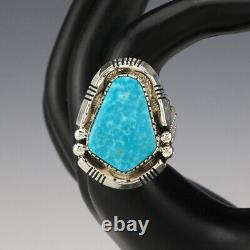 Native American Navajo Sterling Silver & Turquoise Ring By Joelias Draper