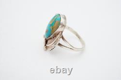 Native American Navajo Sterling Silver Turquoise Ring Size 10.5 Burt Francisco