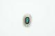 Native American Navajo Sterling Silver Turquoise Shadow Box Ring, Jimmy Yazzie