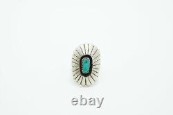 Native American Navajo Sterling Silver Turquoise Shadow Box Ring, Jimmy Yazzie