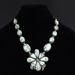 Native American Navajo Sterling Silver & Variscite Necklace By Randall Endito