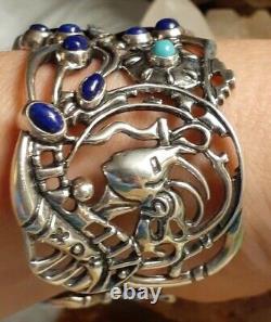 Native American Navajo Sterling Silver Wedding Vase Tribal Cuff Bracelet Medium