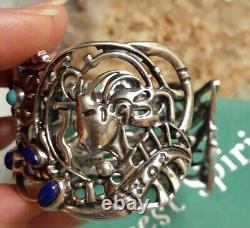 Native American Navajo Sterling Silver Wedding Vase Tribal Cuff Bracelet Medium