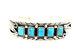 Native American Navajo Sterling Silver Turquoise Leaf Silver Cuff Bracelet