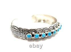 Native American Navajo Sterling Silver turquoise Silver Cuff Bracelet