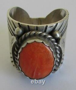 Native American Navajo Sterling Spiny Oyster Ring Size 11 Signed Delvin John