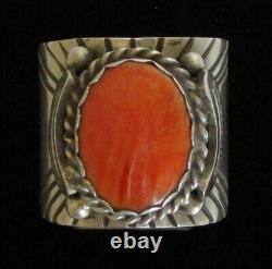 Native American Navajo Sterling Spiny Oyster Ring Size 11 Signed Delvin John