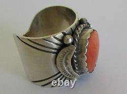 Native American Navajo Sterling Spiny Oyster Ring Size 11 Signed Delvin John