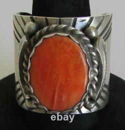 Native American Navajo Sterling Spiny Oyster Ring Size 11 Signed Delvin John