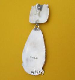 Native American Navajo Sterling Turquoise Spiny Oyster Pendant 3L By Betty Joe