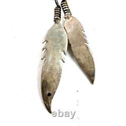 Native American Navajo Style Necklace Sleeping Beauty Turquoise Feathers Silver