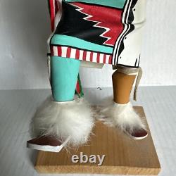 Native American Navajo Sundancer Kachina Doll Artist Signed Vintage, Tall 14in