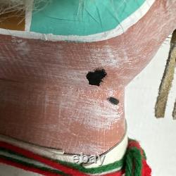 Native American Navajo Sundancer Kachina Doll Artist Signed Vintage, Tall 14in