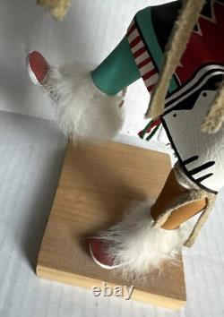 Native American Navajo Sundancer Kachina Doll Artist Signed Vintage, Tall 14in