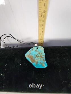 Native American Navajo TURQUOISE Stone, Chian Pendant