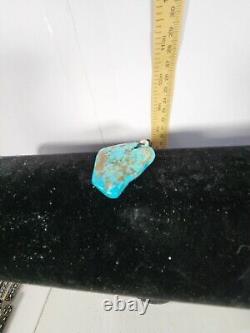 Native American Navajo TURQUOISE Stone, Chian Pendant