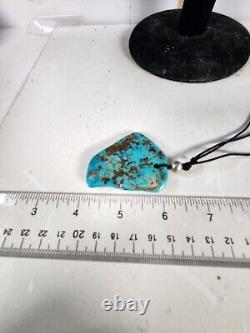 Native American Navajo TURQUOISE Stone, Chian Pendant