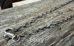 Native American Navajo Tia Long Handmade Spiny Oyster Turquoise Bar Necklace