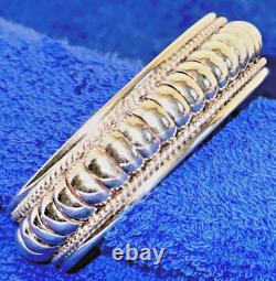 Native American Navajo Tom Charley 6 1/2 Sterling Silver 1.4oz Bracelet Mint