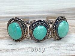 Native American Navajo Turquoise 3 Stone Cuff Bracelet