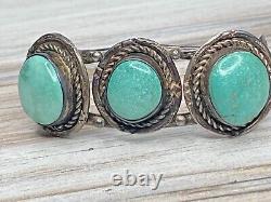 Native American Navajo Turquoise 3 Stone Cuff Bracelet