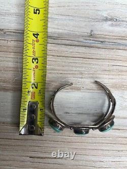 Native American Navajo Turquoise 3 Stone Cuff Bracelet