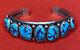 Native American Navajo Turquoise And Sterling Cuff Bracelet, 34.36g, Stamped Ba