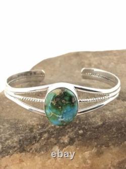 Native American Navajo Turquoise Bracelet Sterling Silver Handmade 4549