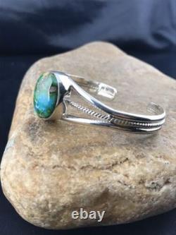 Native American Navajo Turquoise Bracelet Sterling Silver Handmade 4549